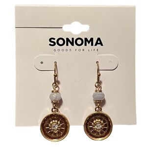 🤯5/$25🤯 NWT Sonoma Gold Tone Stone Rhinestone Dangle Earrings